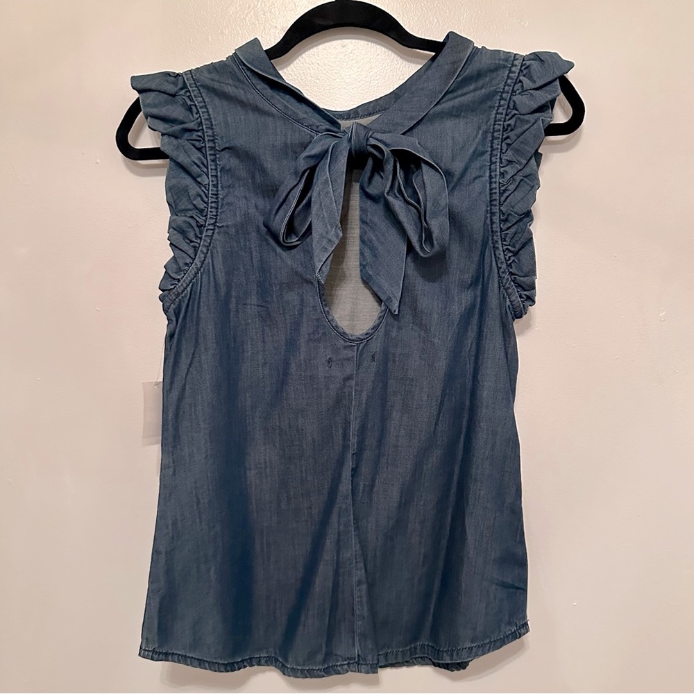 Gap Denim Ruffle Tank - Size XS - Picture 2 of 5